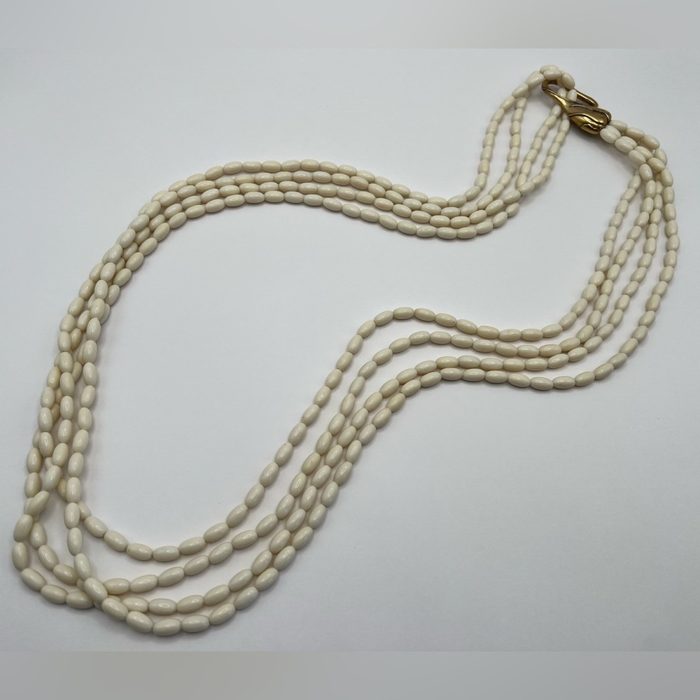 Vintage Trifari Faux Rice Pearl Necklace/Belt